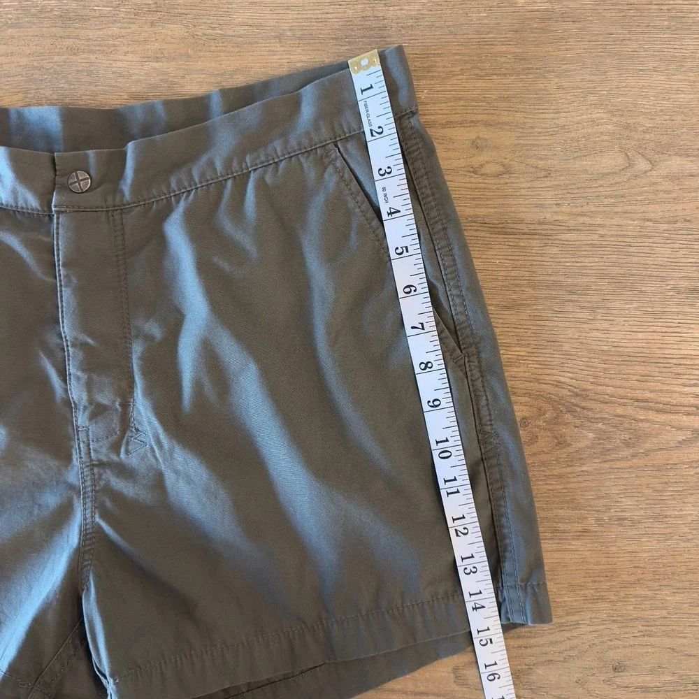 Ksubi Cotton Twill Flat Front Active Shorts-Men's Sz 34-Army Khaki Green-Hiking‎